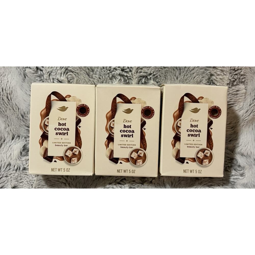 Dove Hot Cocoa Swirl Soap 3 Pack 5 oz Each Limited Edition Holiday Treats